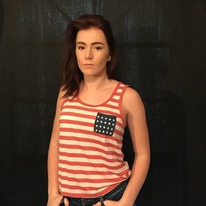 American flag tank top
